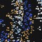 Black-Blue-Multi Abstract Printed Stretch Poly Spandex Satin Woven Fabric By the Yard